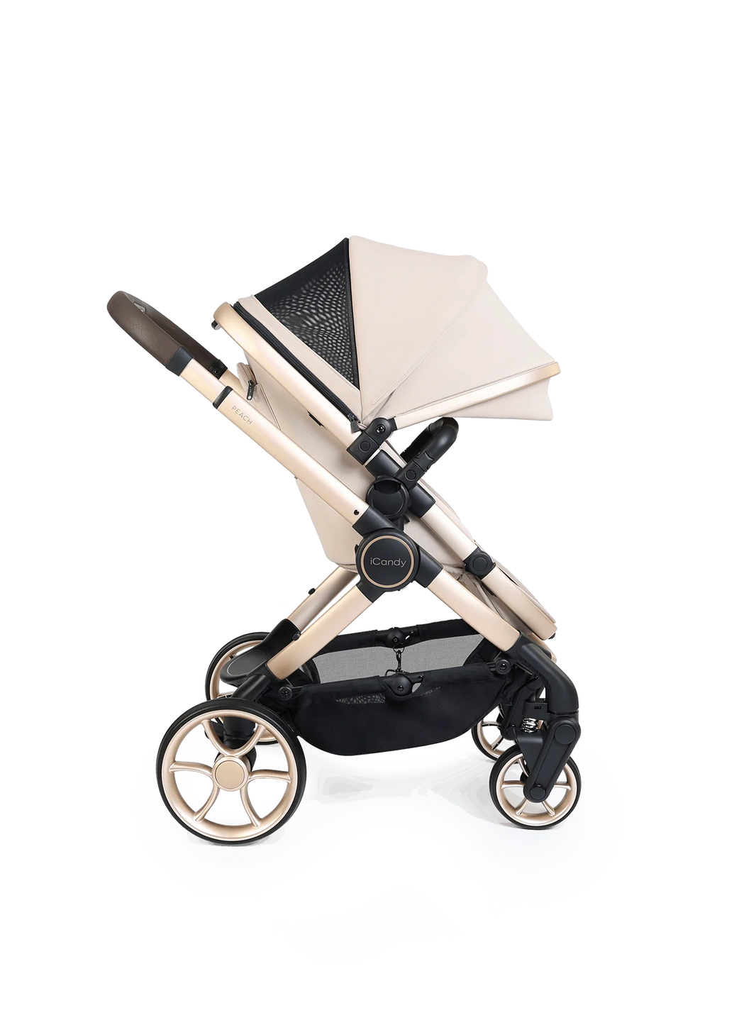 Peach 8 Biscotti 3-1 kinderwagen en reiswieg – Bundel met 360-graden autostoel