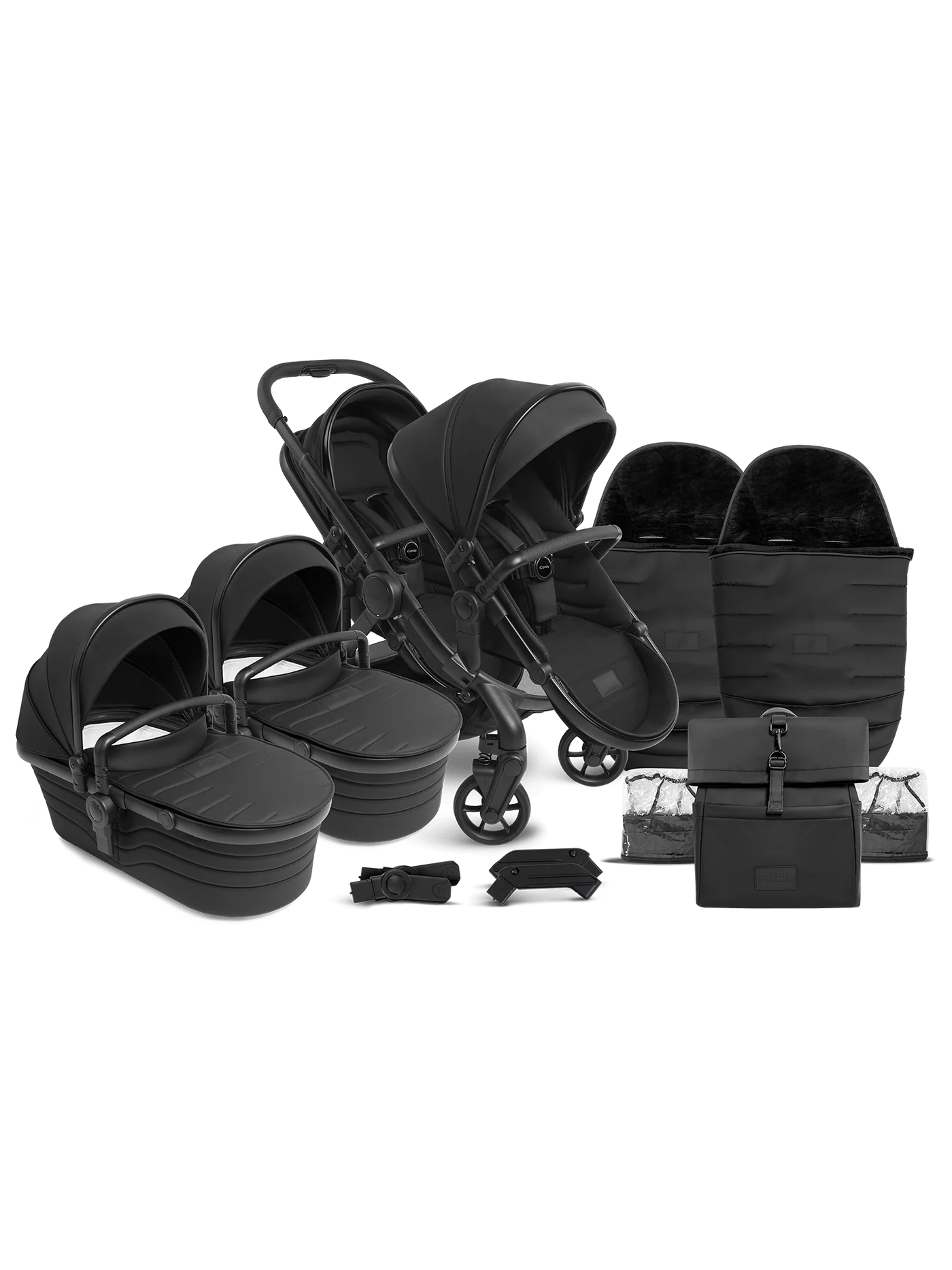 Peach 7 STUDIO kinderwagen en reiswieg – Tweelingpakket