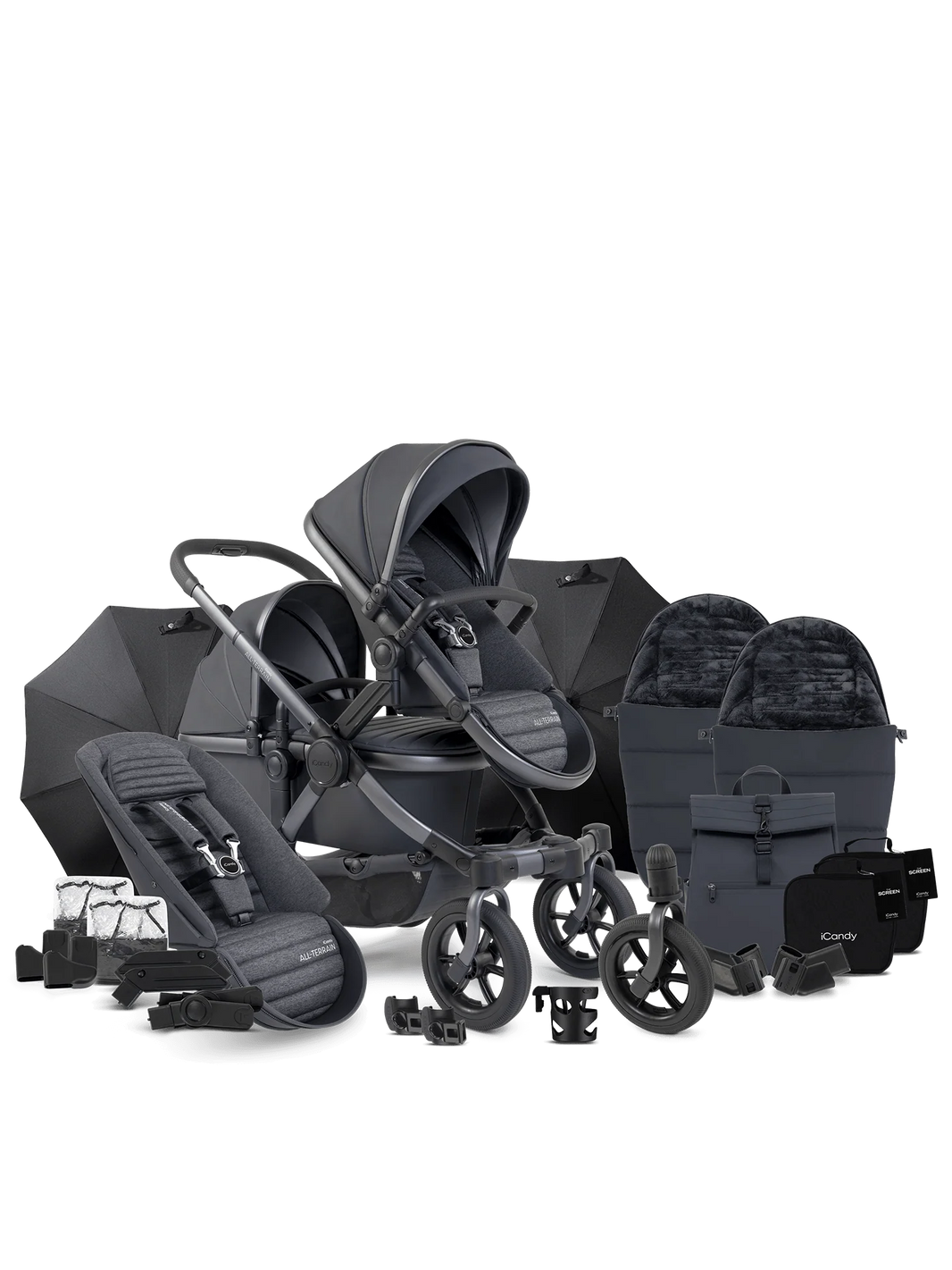 Peach 7 All-Terrain Storm-kinderwagen – Duo-pakket