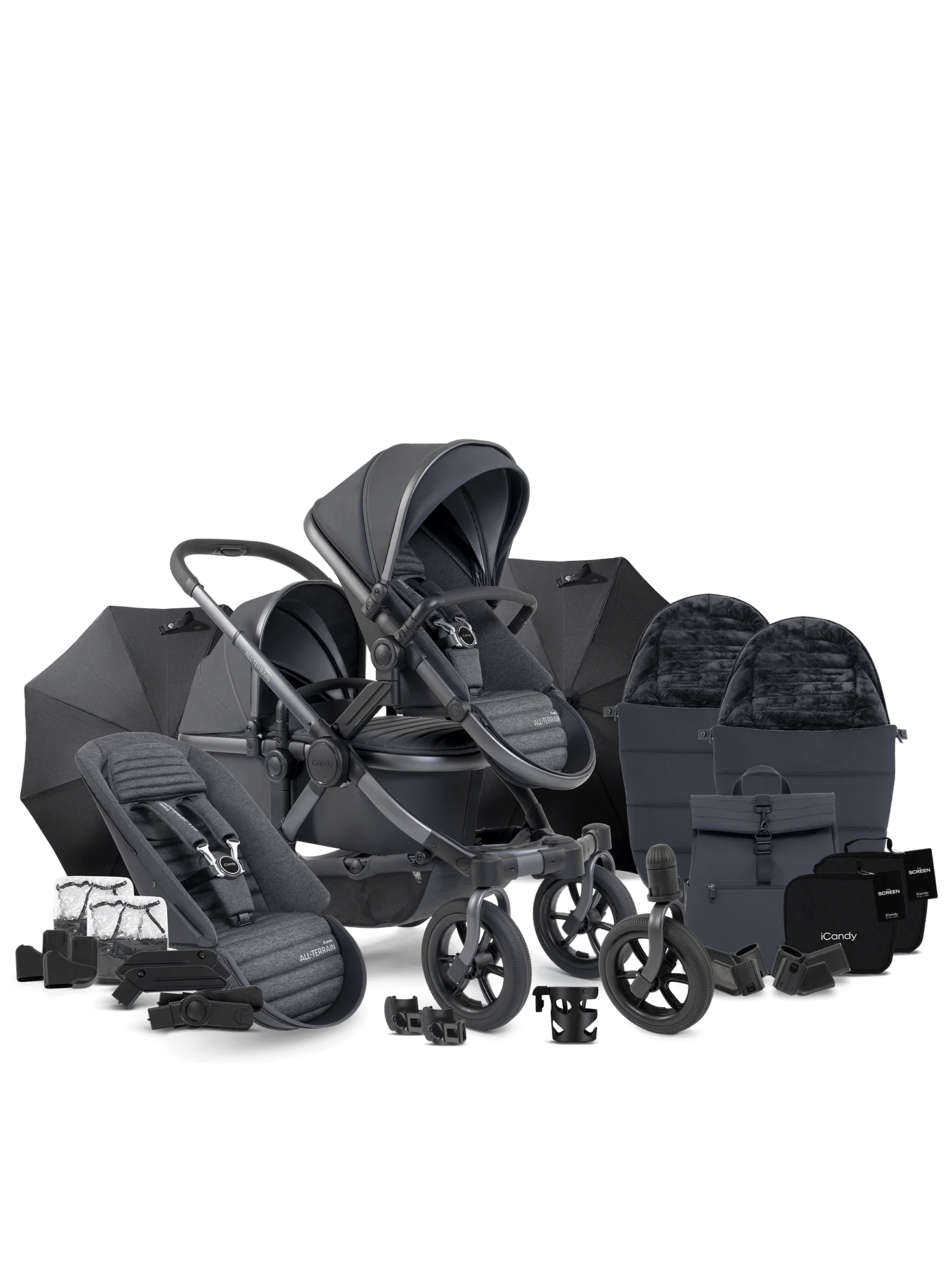Peach 7 All-Terrain Storm-kinderwagen – Duo-pakket