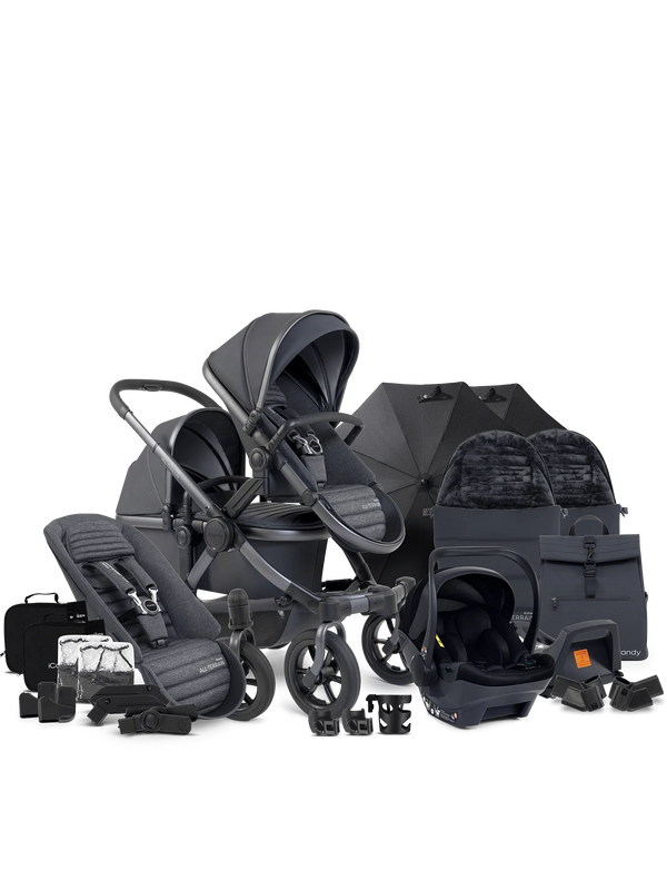 Peach 7 All-Terrain Storm Pushchair - Double Car Seat Bundle