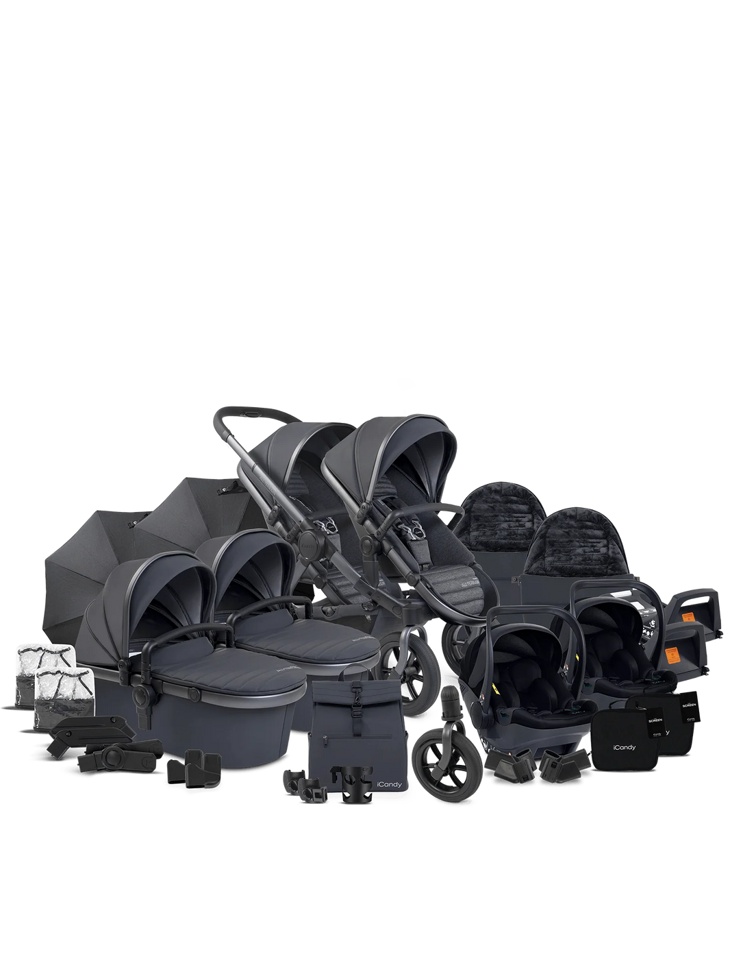 Peach 7 All-Terrain Storm-kinderwagen – Duo-autostoelset