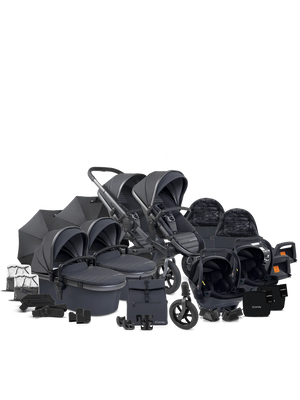 Peach 7 All-Terrain Storm Pushchair - Twin Car Seat Bundle
