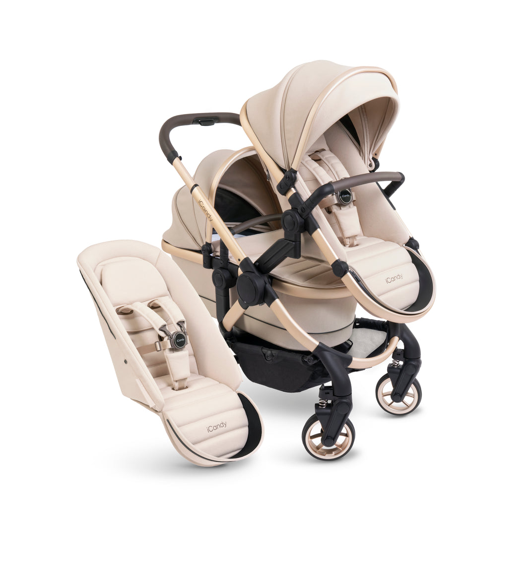 Peach 7 Biscotti Pushchair and Carrycot - Double