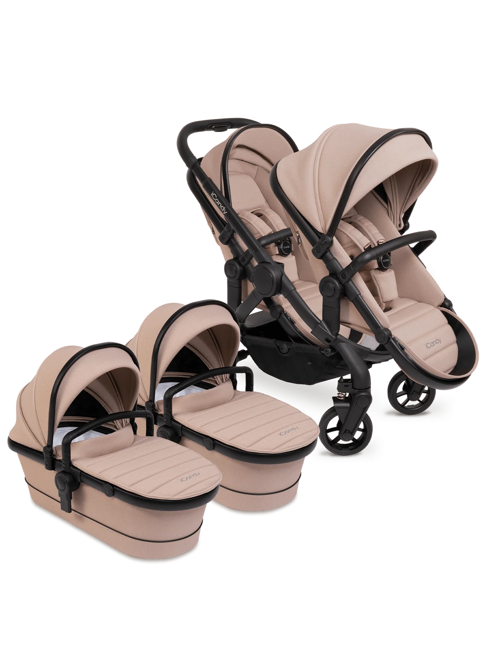 Peach 7 Cookie Pushchair and Carrycot - Twin