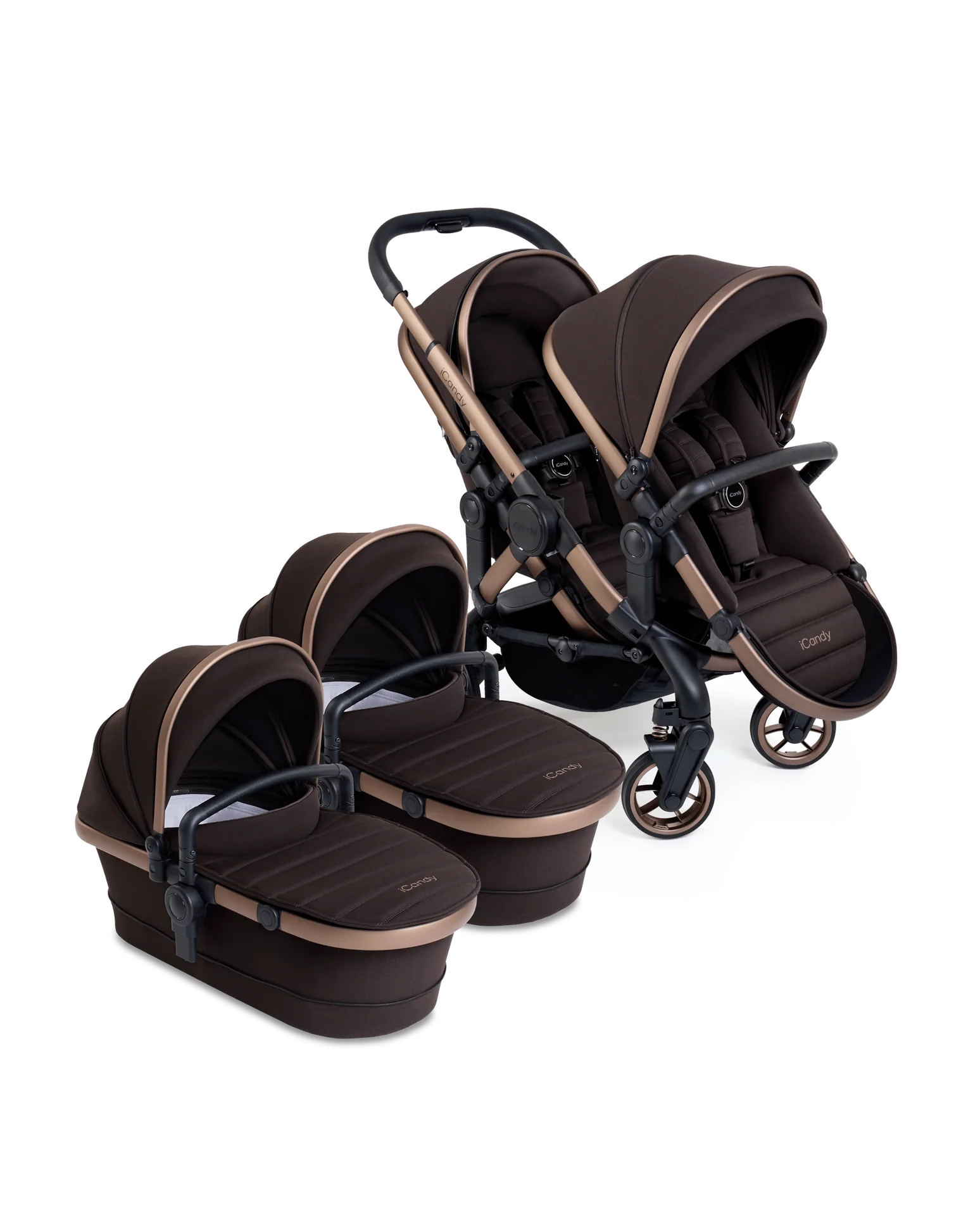 Peach 7 Pecan Pushchair and Carrycot - Twin