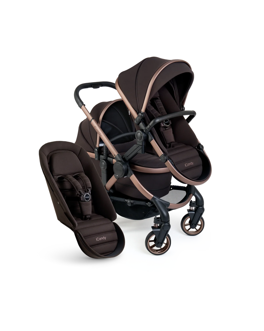 Peach 7 Pecan Pushchair and Carrycot - Double