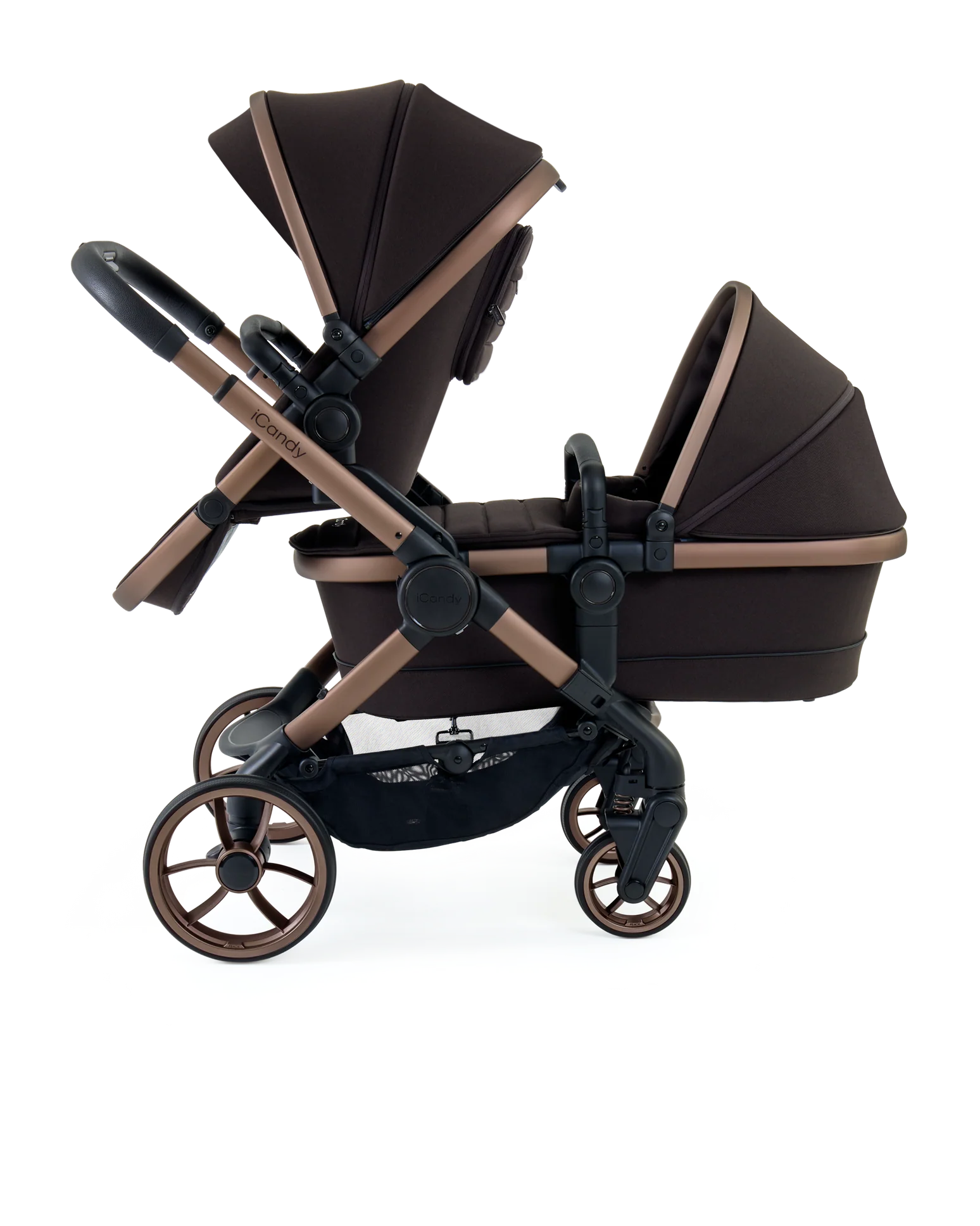 Peach 7 Pecan Pushchair and Carrycot - Double