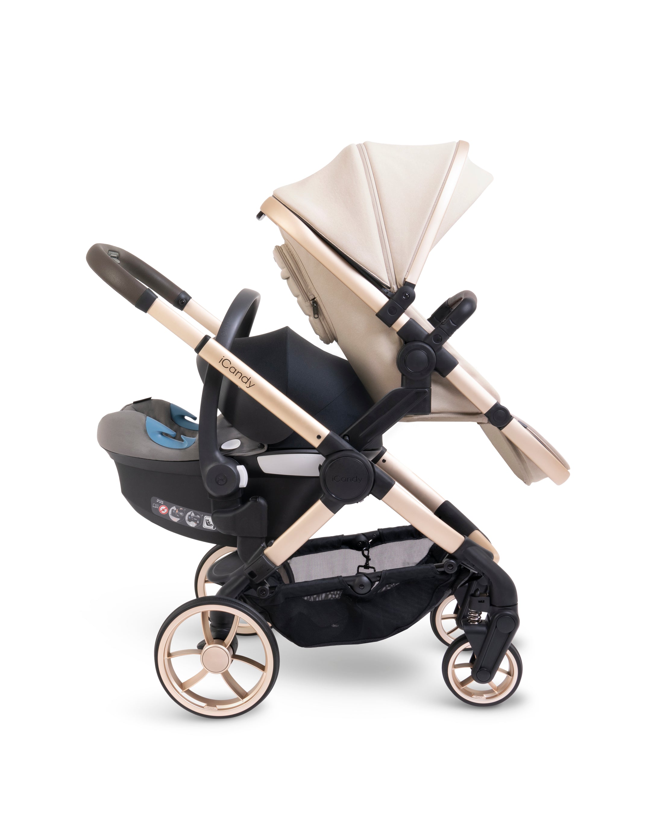 Peach 7 Biscotti Pushchair and Carrycot - Double