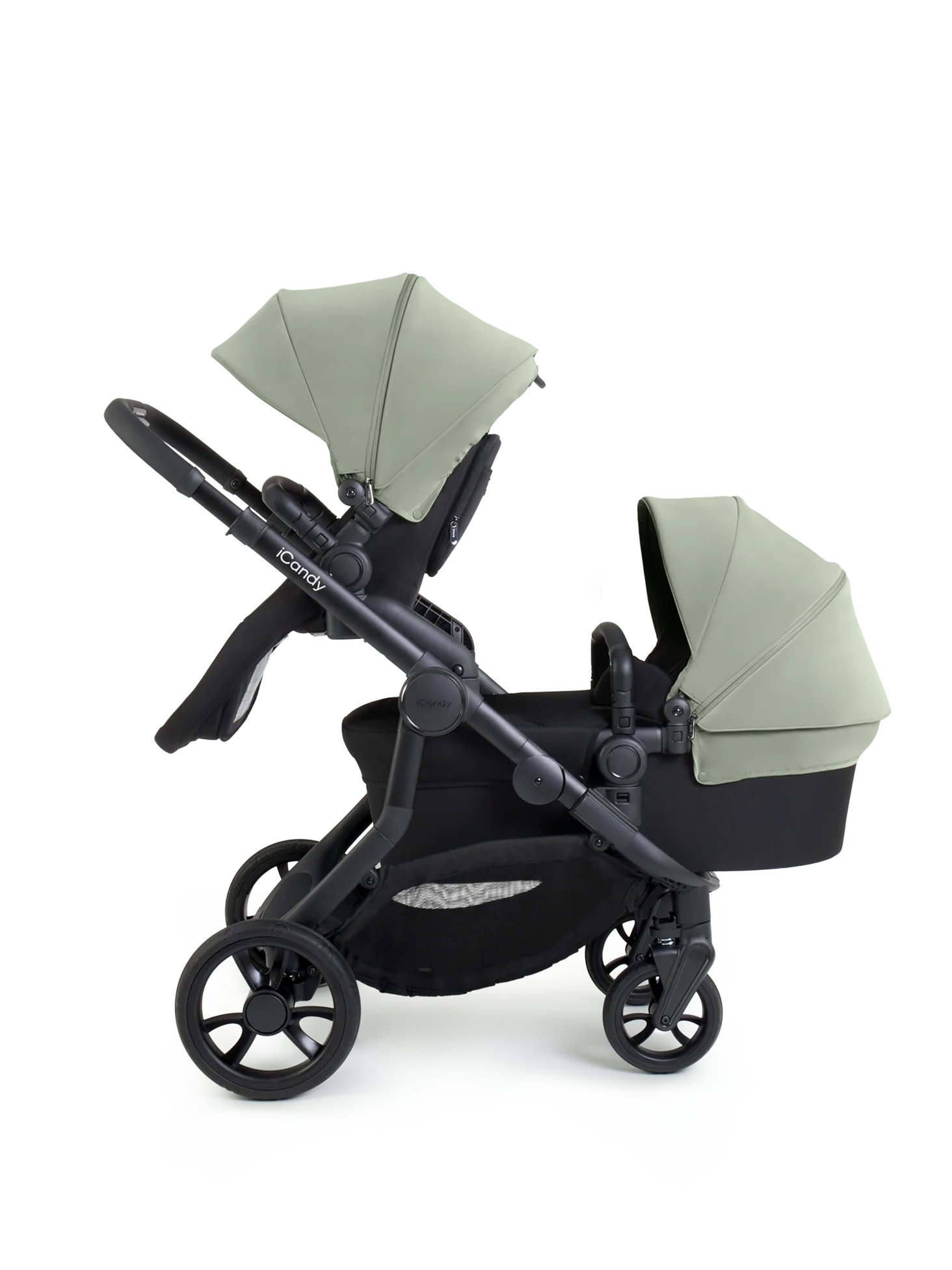 Orange 4 Pistachio Double Pushchair Bundle