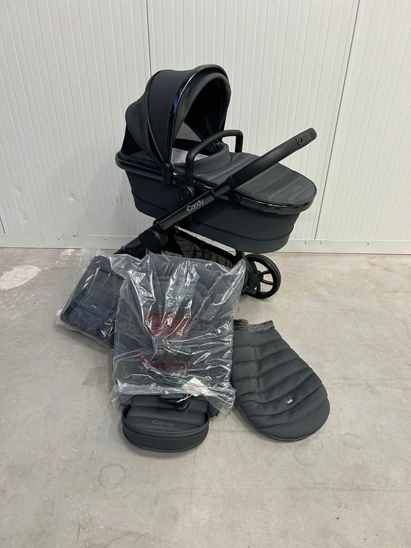 iCandy Peach 2-1 Grey compleet met voetenzak en tas