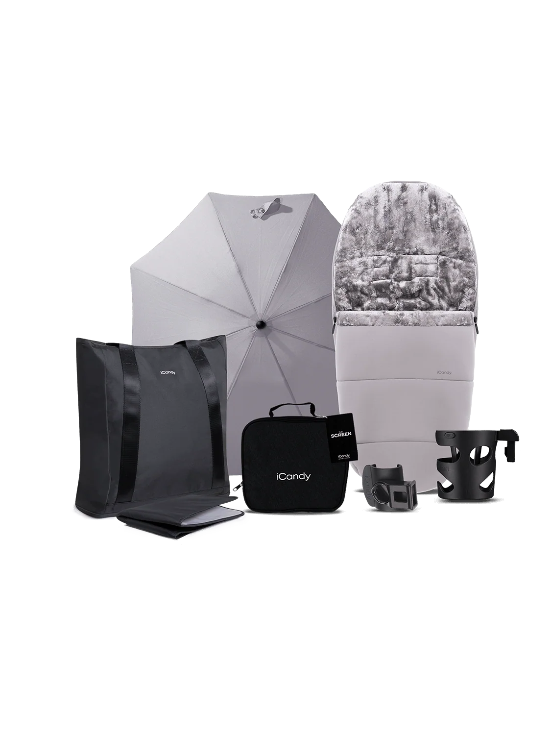 Core 2 Storm Grey Pushchair and Carrycot - Complete 360 Car Seat Bundle