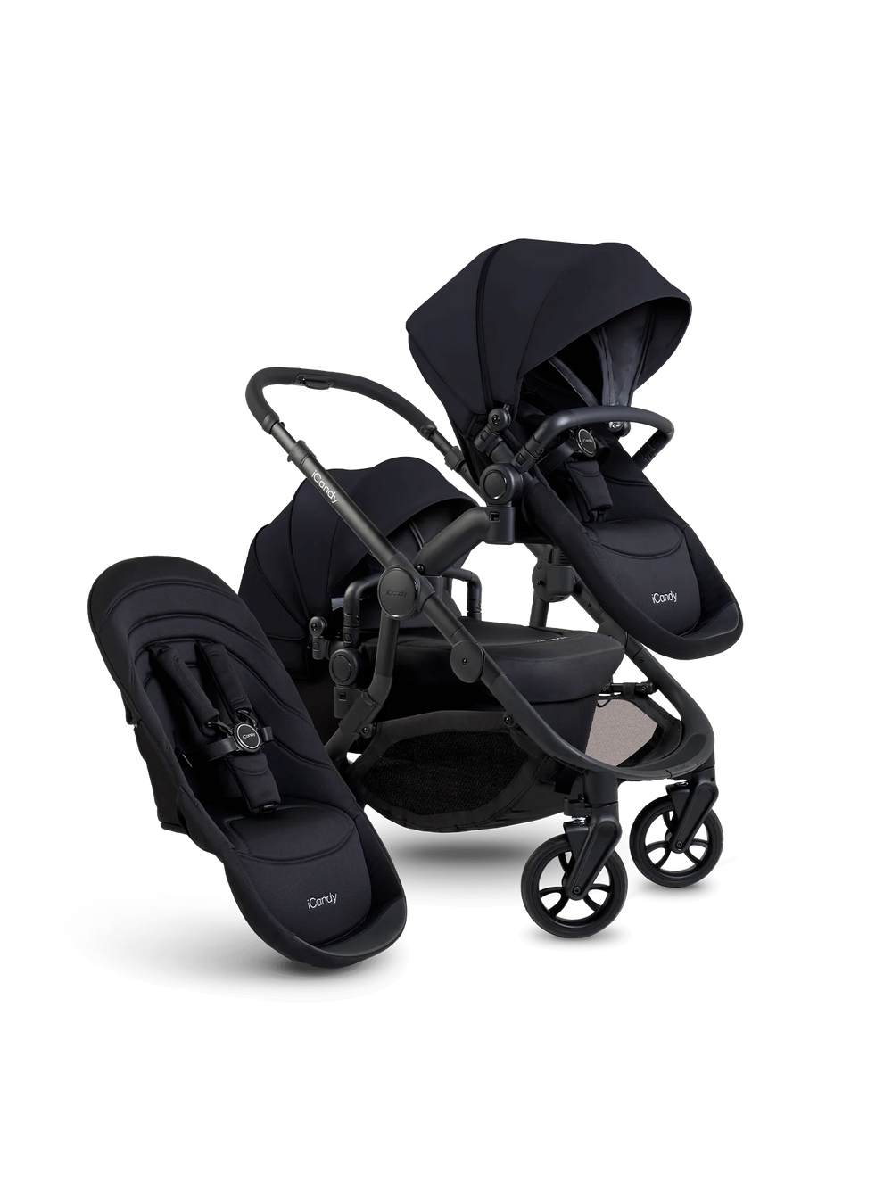Orange 4 Black Double Pushchair Bundle