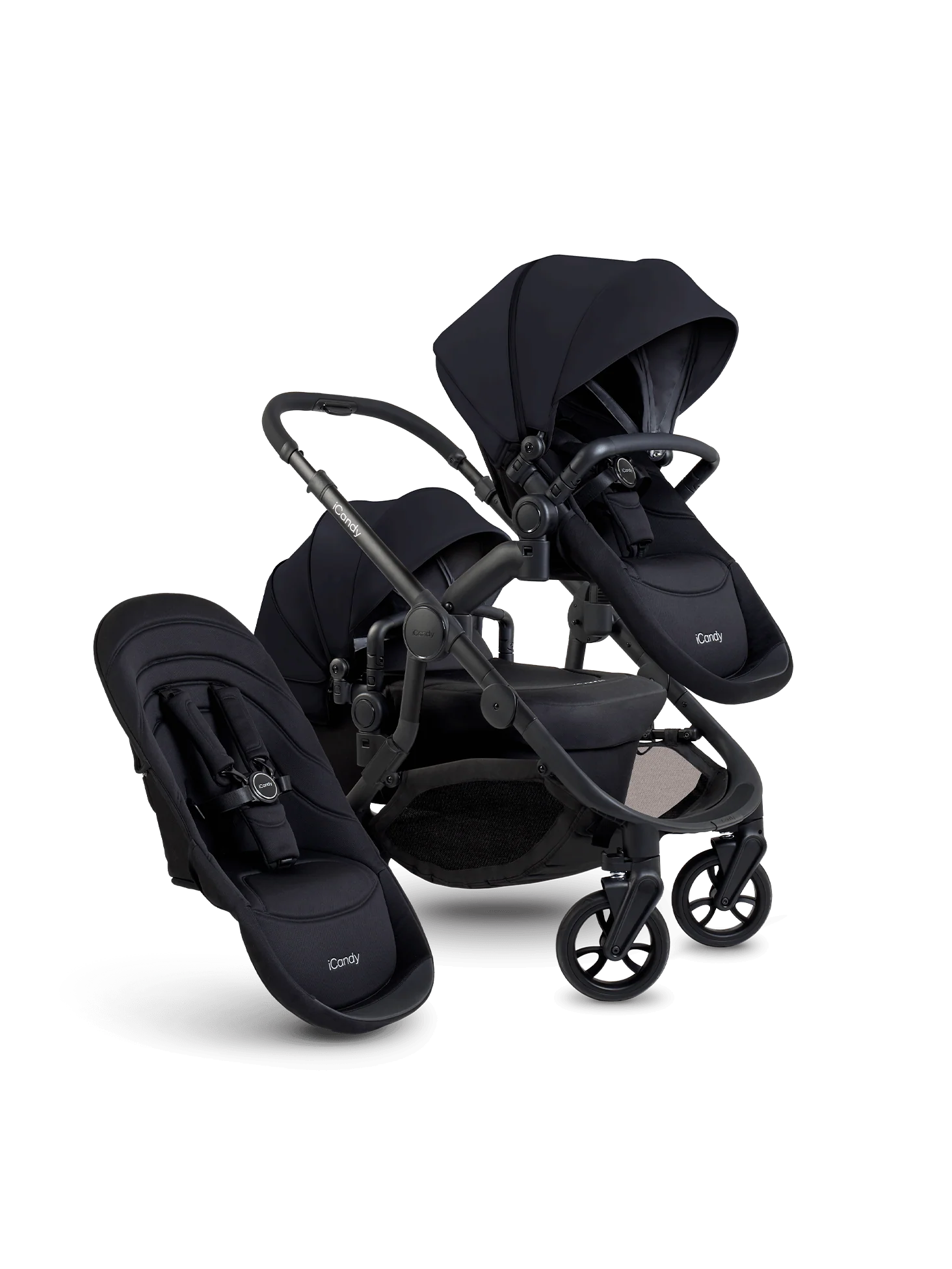 Orange 4 Black Double Pushchair Bundle