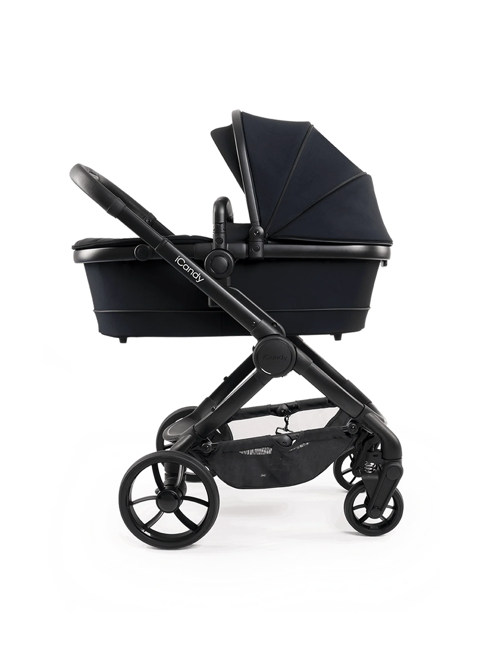 Peach 7 Black Pushchair and Carrycot - Complete 360 Car Seat Bundle