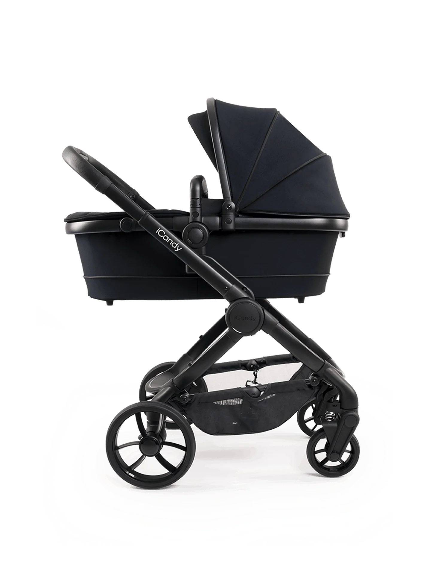 Peach 7 Black Pushchair and Carrycot - Complete 360 Car Seat Bundle