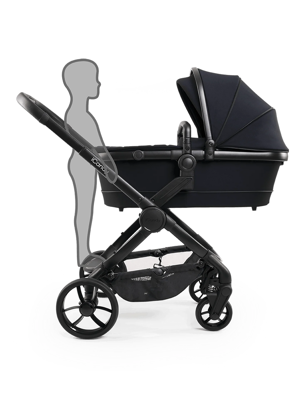 Peach 7 Black Pushchair and Carrycot - Complete 360 Car Seat Bundle