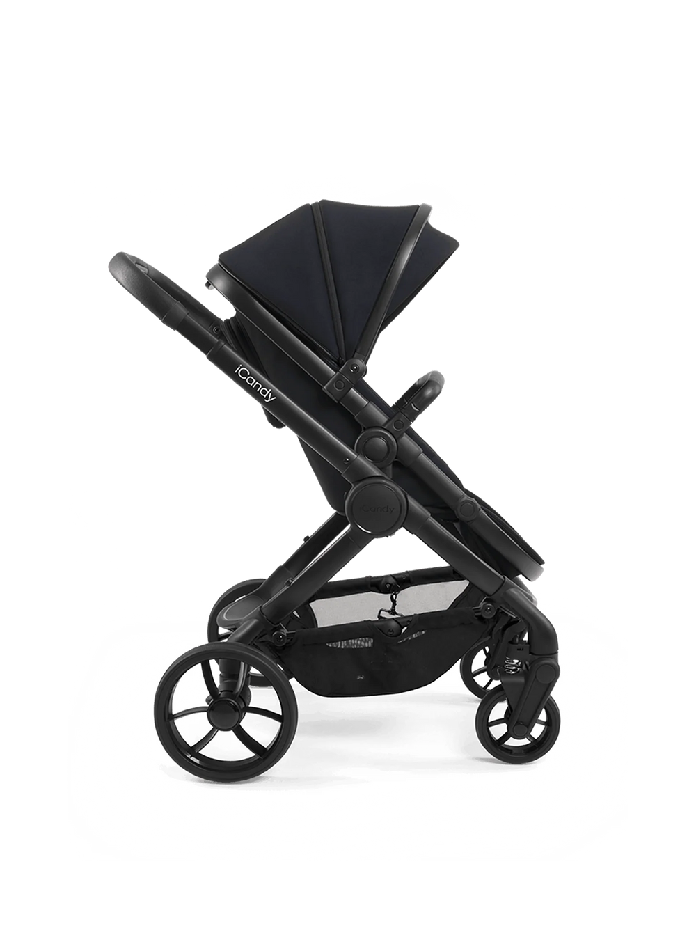Peach 7 Black Pushchair and Carrycot - Complete 360 Car Seat Bundle