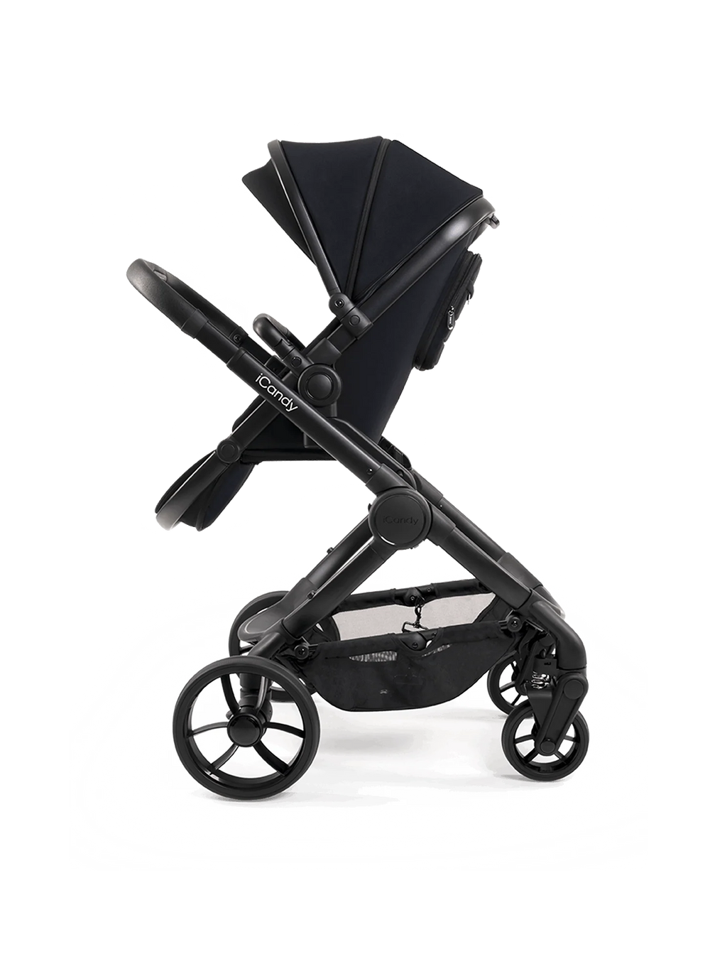 Peach 7 Black Pushchair and Carrycot - Complete 360 Car Seat Bundle