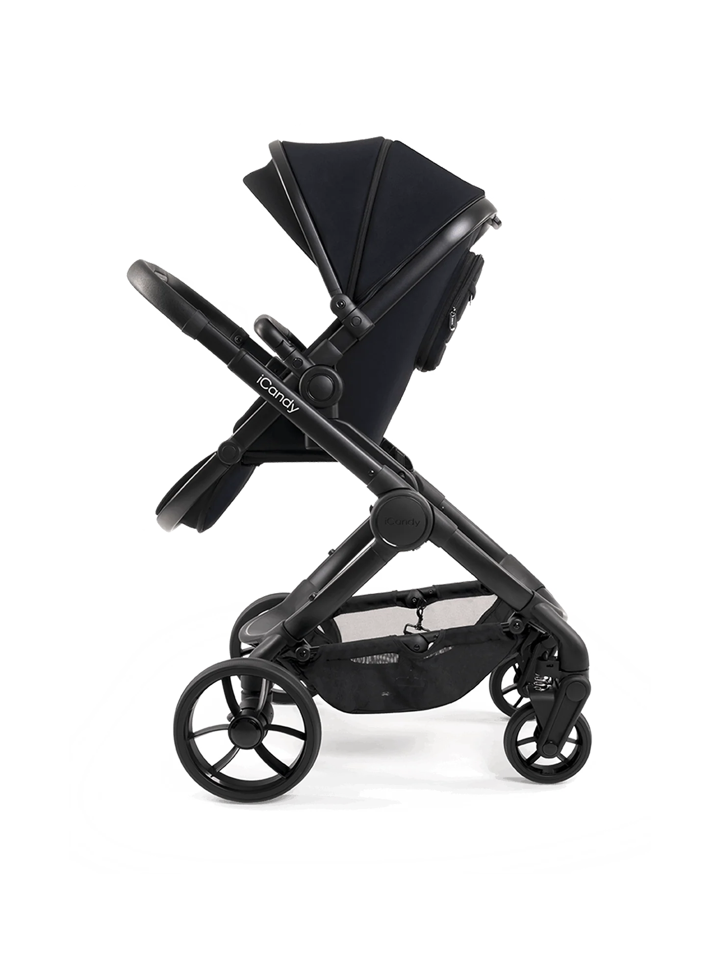 Peach 7 Black Pushchair and Carrycot - Complete 360 Car Seat Bundle