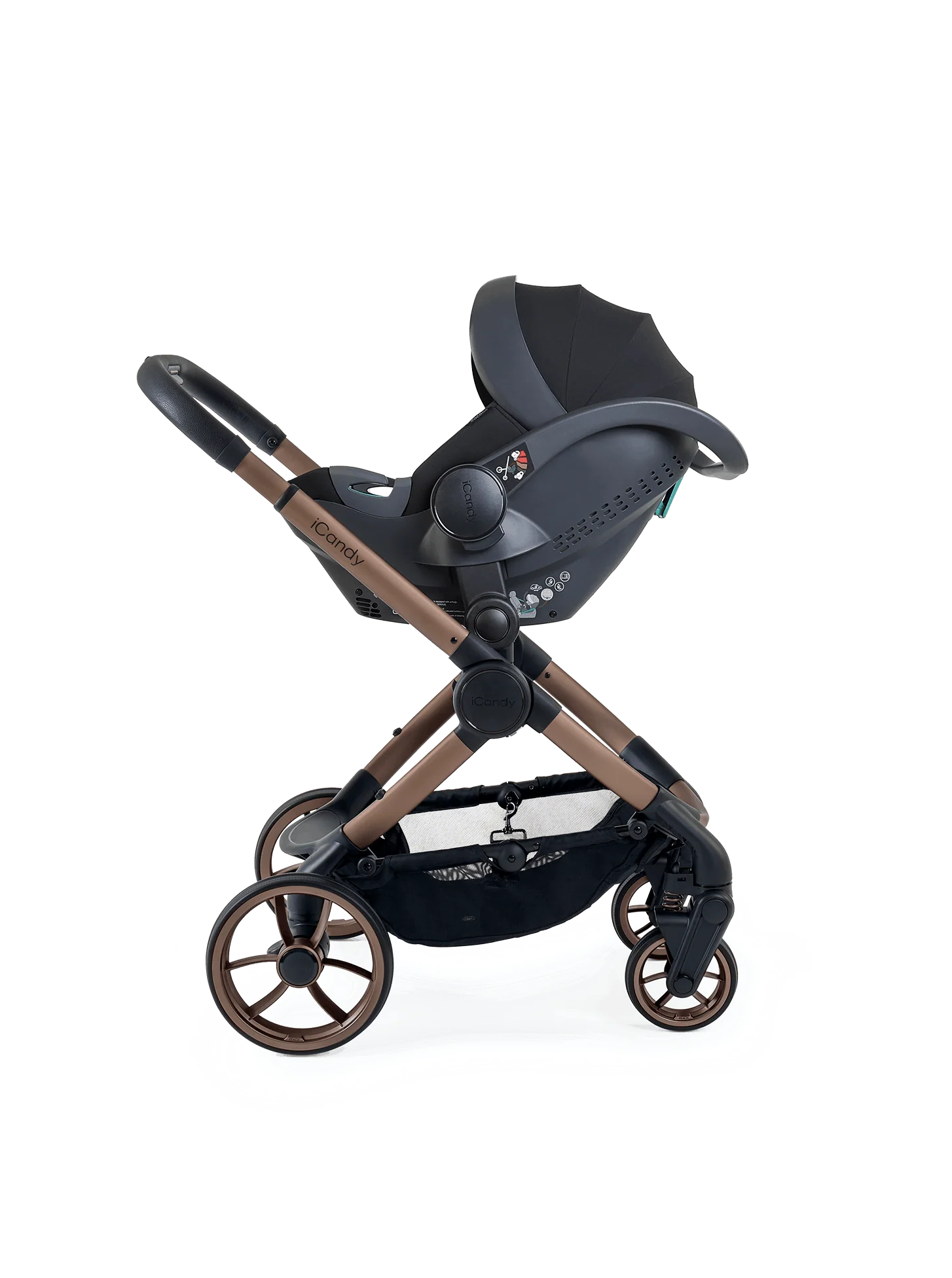 Peach 7 Pecan Pushchair and Carrycot - Complete 360 Car Seat Bundle