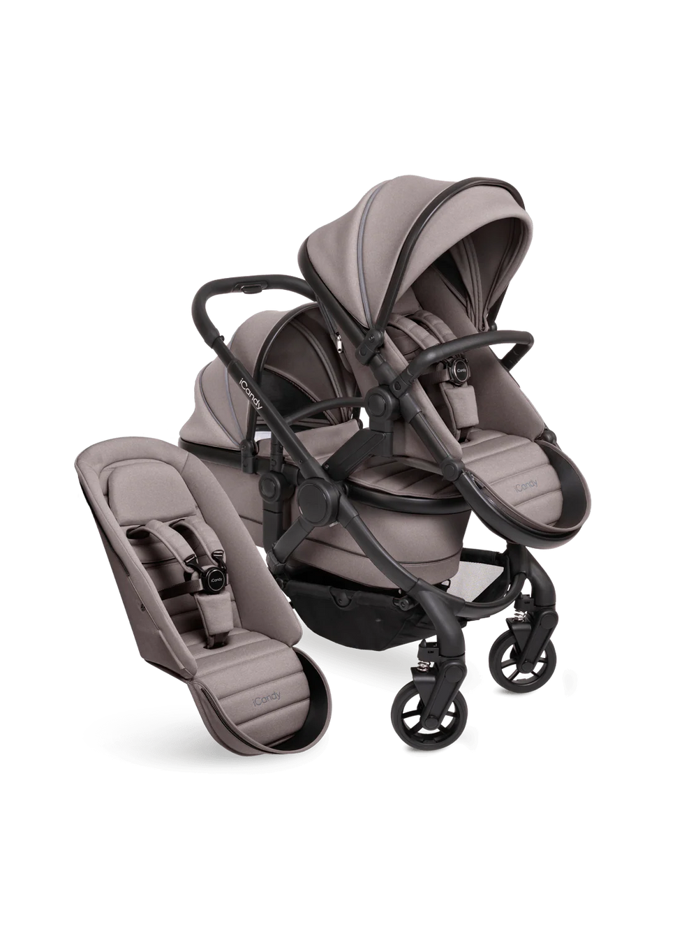 Peach 7 Porcini Pushchair and Carrycot - Double