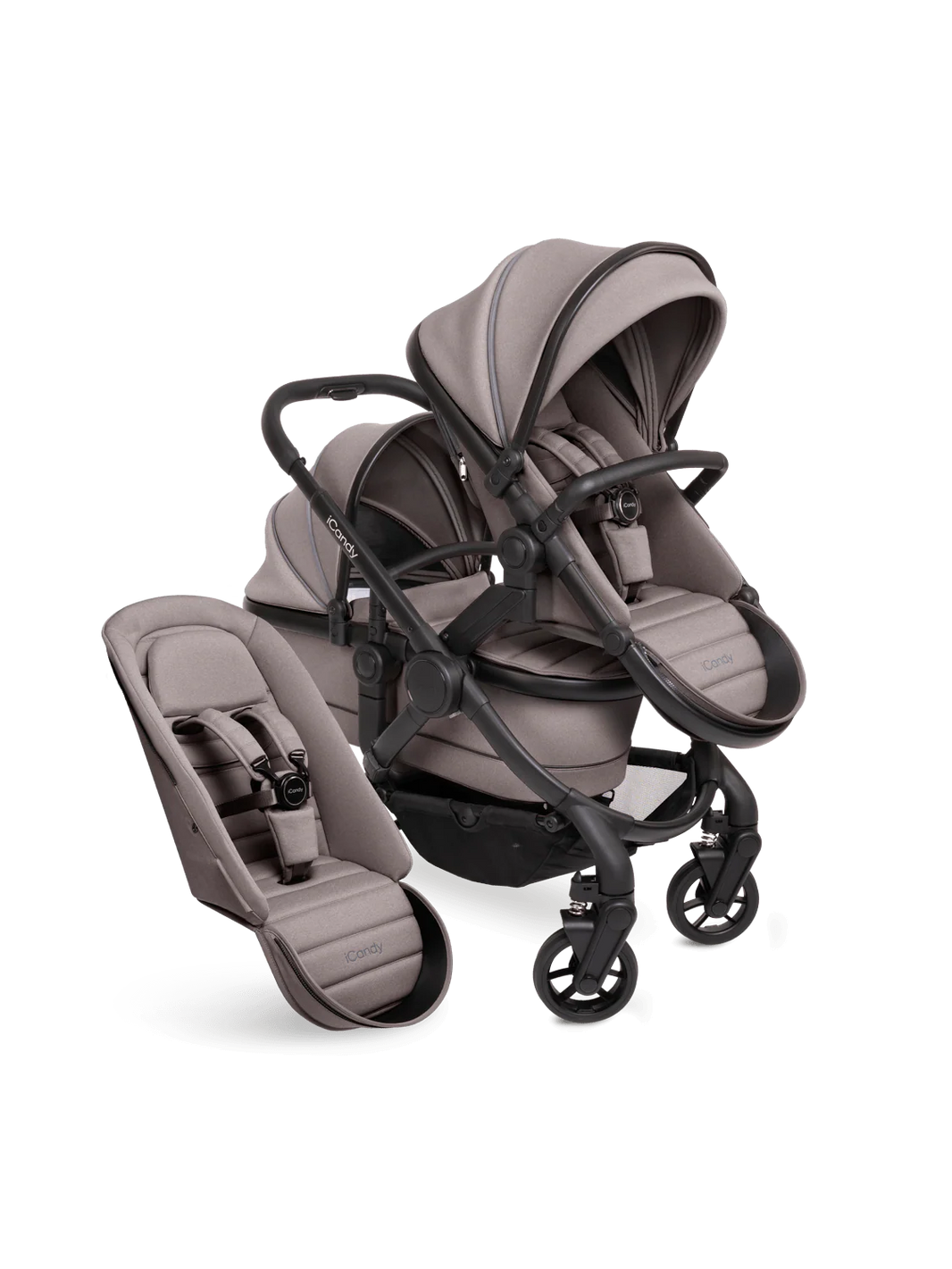 Peach 7 Porcini Pushchair and Carrycot - Double