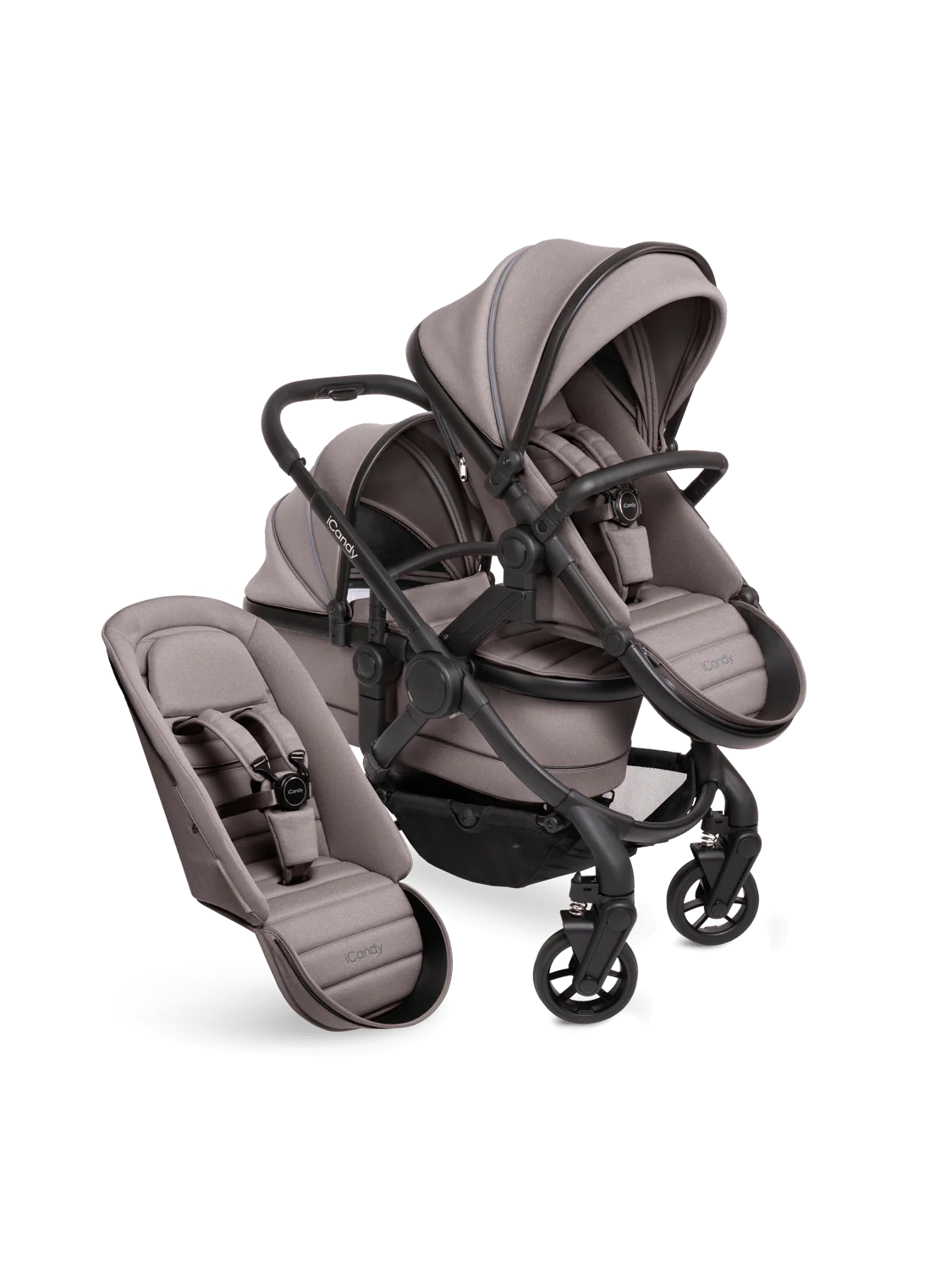 Peach 7 Porcini Pushchair and Carrycot - Double