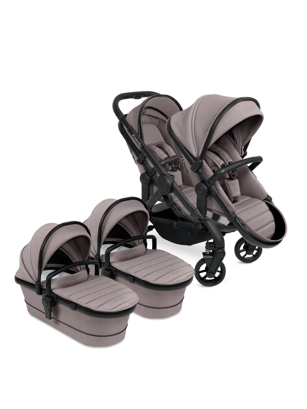 Peach 7 Porcini Pushchair and Carrycot - Twin