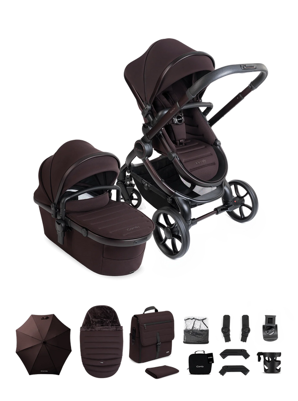 Peach 8 Coffee Bean Pushchair and Carrycot - Pushchair Bundle