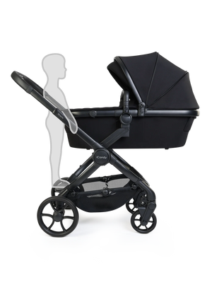 Peach 8 Black Pushchair and Carrycot - 360 Car Seat Pushchair Bundle