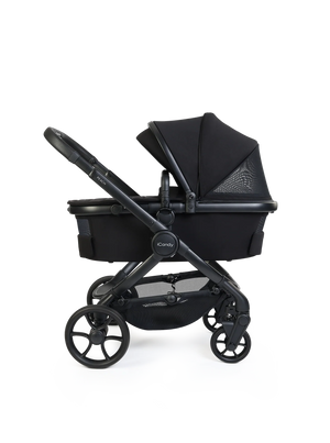 Peach 8 Black Pushchair and Carrycot - 360 Car Seat Pushchair Bundle