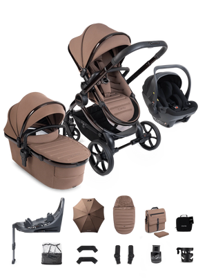 Peach 8 Coco Pushchair and Carrycot - 360 Car Seat Pushchair Bundle