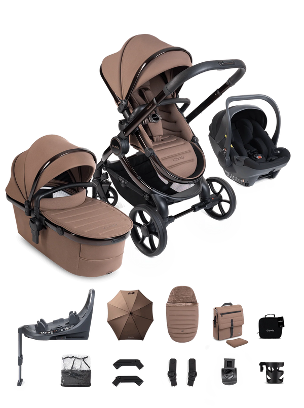 Peach 8 Coco Pushchair and Carrycot - 360 Car Seat Pushchair Bundle