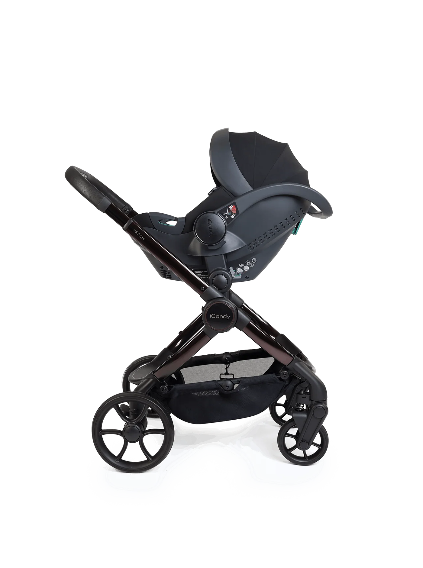 Peach 8 Coco 3-1 kinderwagen en reiswieg – bundel met 360-graden autostoel en kinderwagen