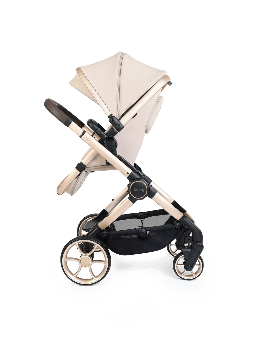Peach 8 Biscotti 3-1 kinderwagen en reiswieg – Bundel met 360-graden autostoel