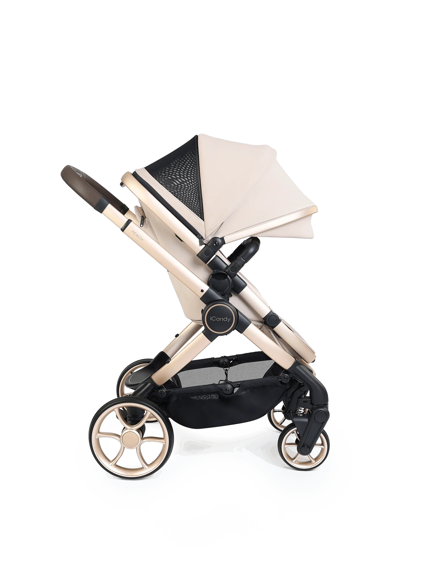 Peach 8 Biscotti 3-1 kinderwagen en reiswieg – Bundel met 360-graden autostoel