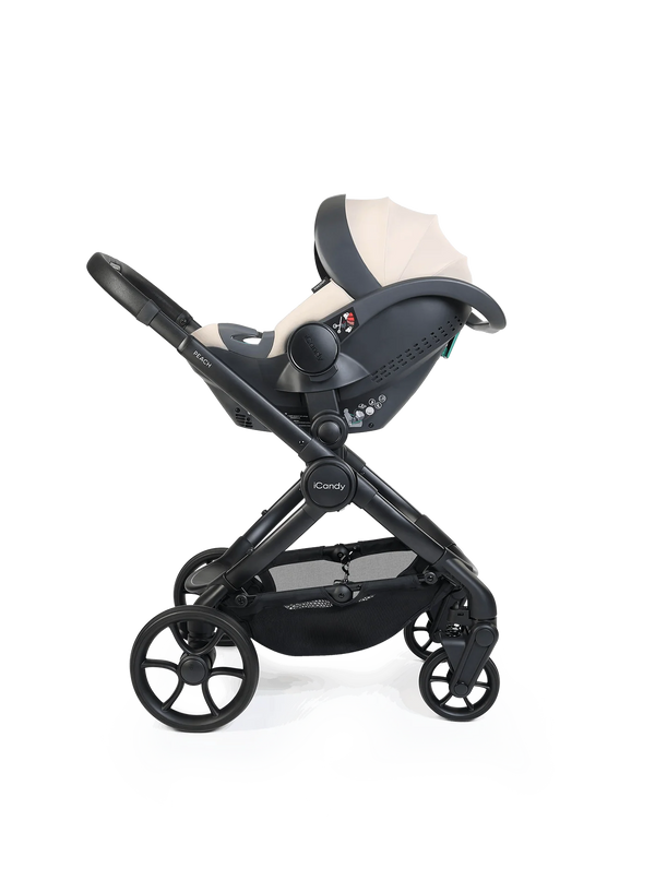 Peach 8 Taupe Pushchair and Carrycot - 360 Car Seat Pushchair Bundle