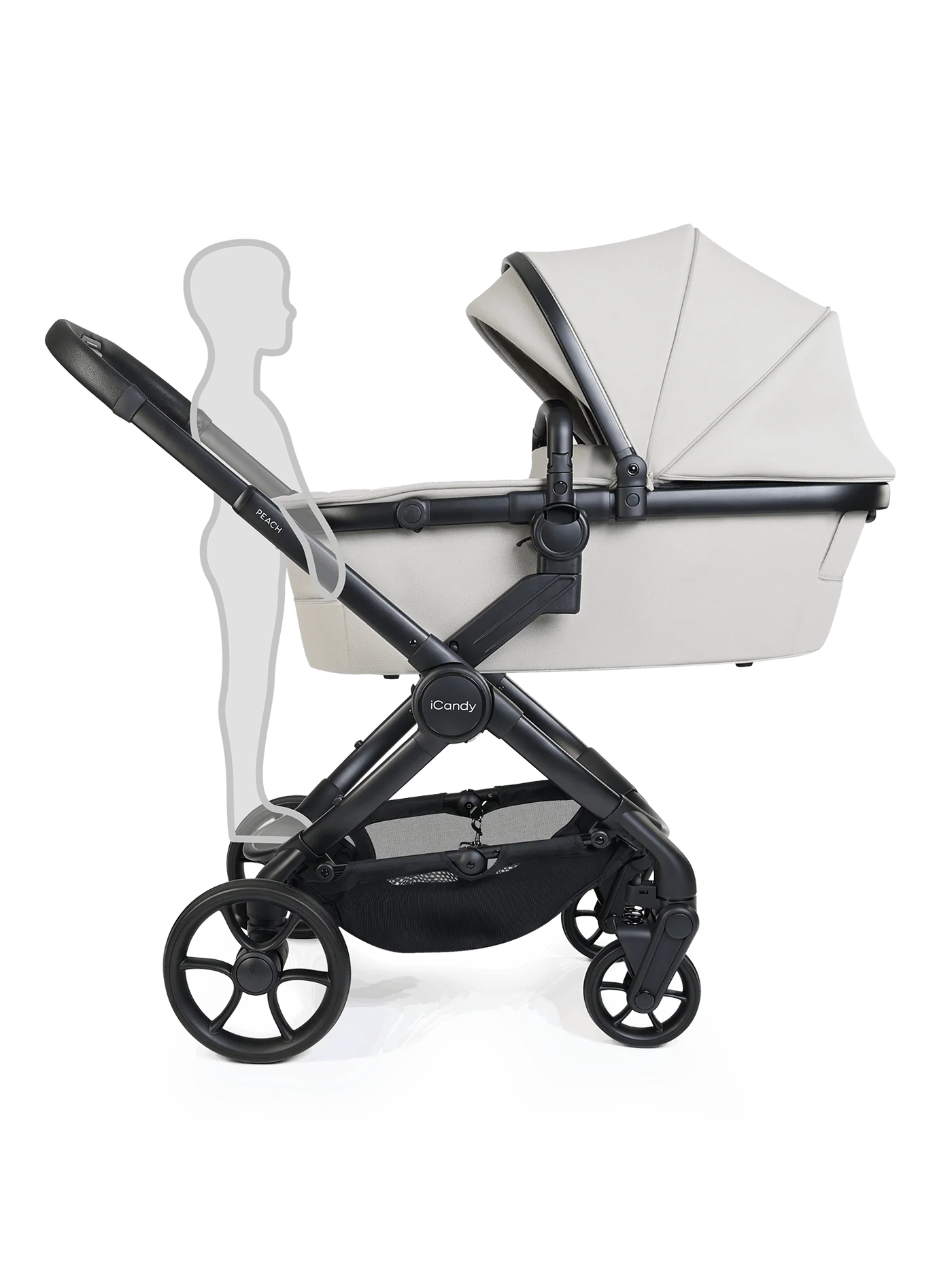 Peach 8 Taupe kinderwagen en reiswieg