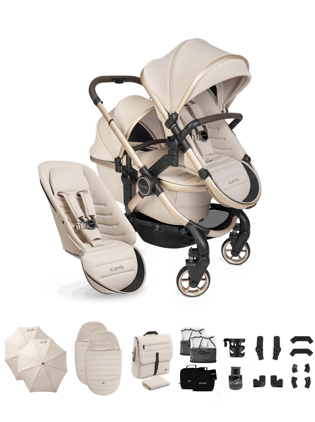 Peach 8 Biscotti-kinderwagen en -reiswieg inclusief Duo-complete bundel