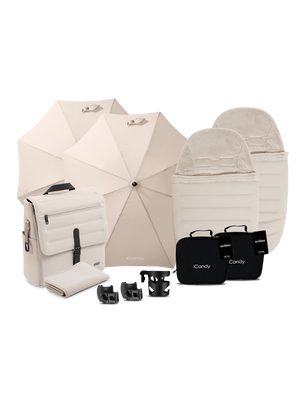 Peach 8 Biscotti Pushchair and Carrycot - Double Pushchair Bundle