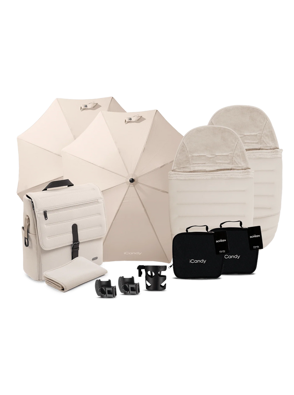 Peach 8 Biscotti Pushchair and Carrycot - Double Pushchair Bundle