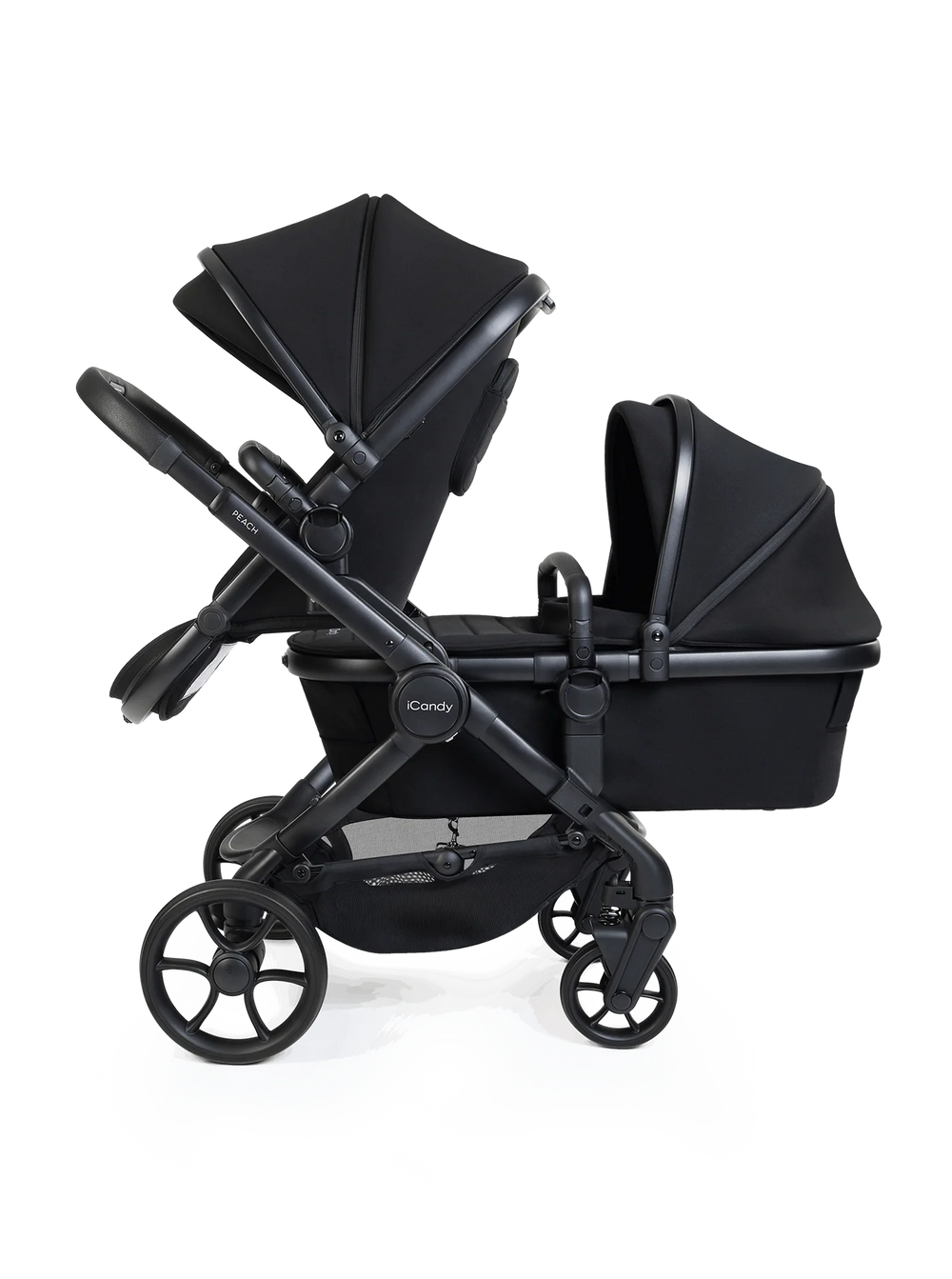 Peach 8 Black kinderwagen en reiswieg inclusief Duo-complete bundel