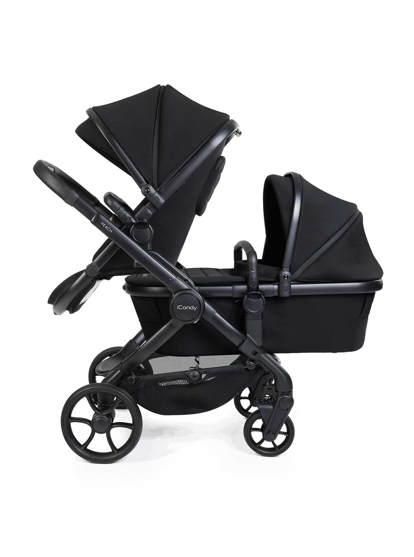 Peach 8 Black kinderwagen en reiswieg inclusief Duo-complete bundel