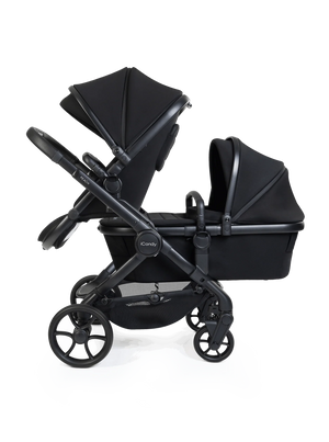 Peach 8 Black Pushchair and Carrycot - Double Pushchair Bundle