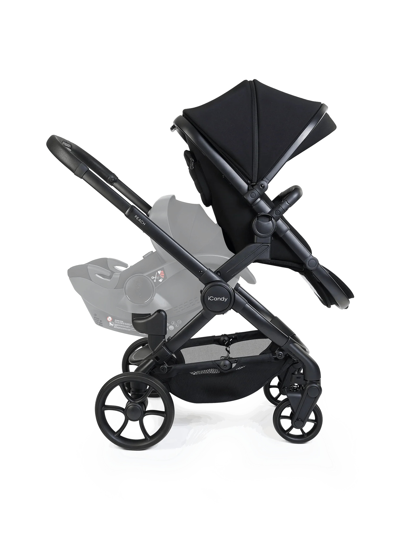 Peach 8 Black kinderwagen en reiswieg inclusief Duo-complete bundel