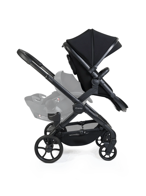 Peach 8 Black Pushchair and Carrycot - Double Pushchair Bundle