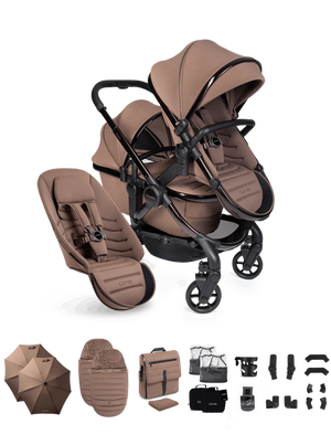 Peach 8 Coco Pushchair and Carrycot - Double Pushchair Bundle