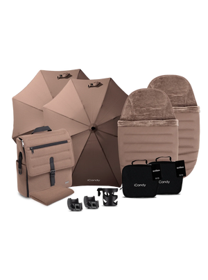 Peach 8 Coco Pushchair and Carrycot - Double Pushchair Bundle