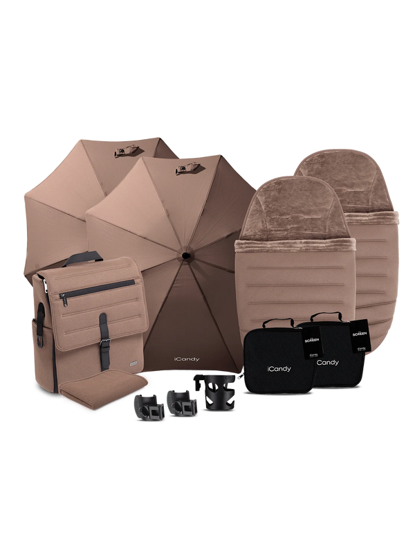 Peach 8 Coco Pushchair and Carrycot - Double Pushchair Bundle